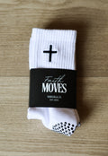 Cross Detail White Grip Socks