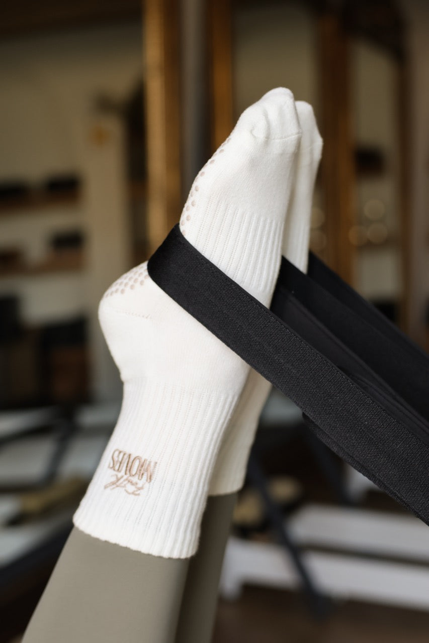 Faith Moves Signature Cream Grip Socks