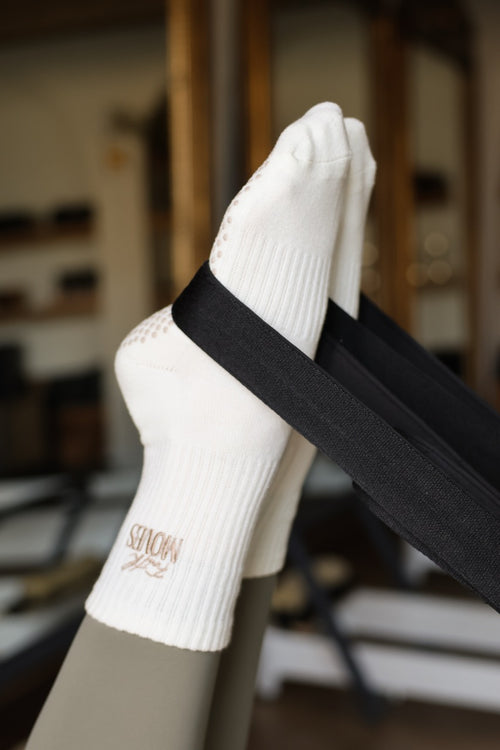 Faith Moves Signature Cream Grip Socks
