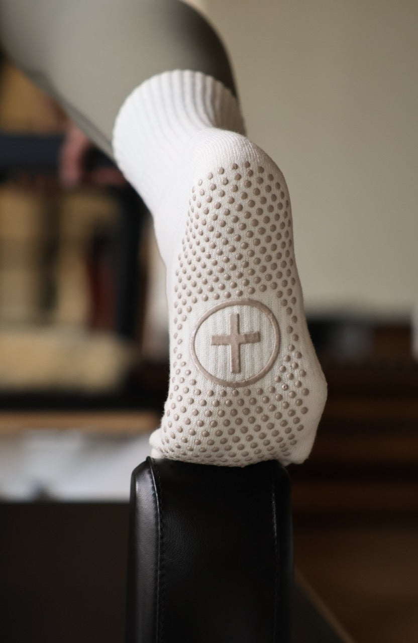 Faith Moves Signature Cream Grip Socks