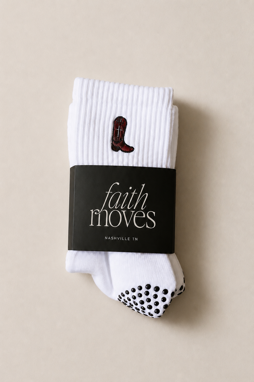 Cowboy Cross Midi Crew Grip Socks