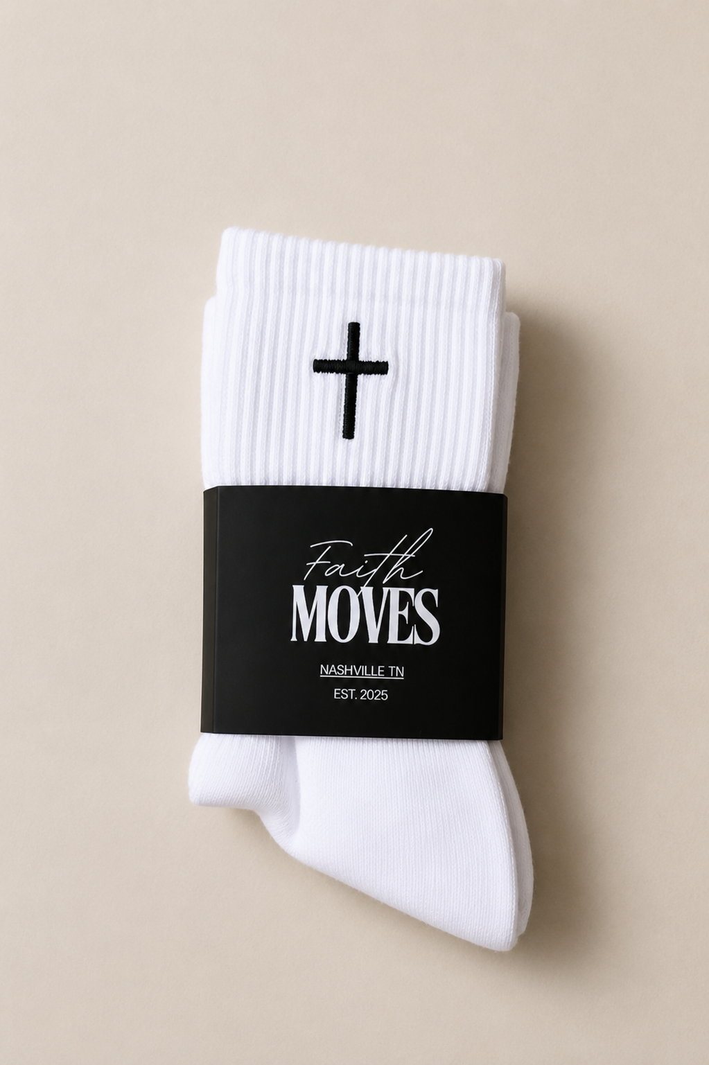 Cross Detail White Grip Socks